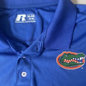 University of Florida Gators Russell Blue Logo Polo Shirt Men’s Size XL